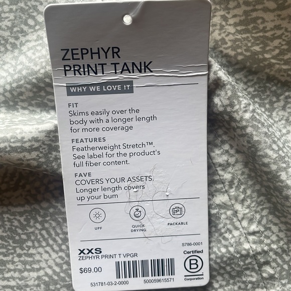NWT Athleta Zephyr Print Tank T VPGR - Picture 7 of 10